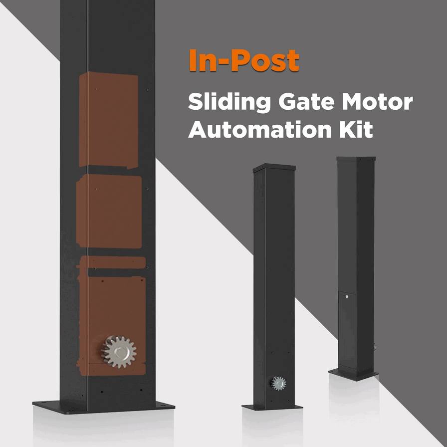 Pagar Otomatis Minimalis Modern Post Sliding Gate Termasuk Rel Gear Rack