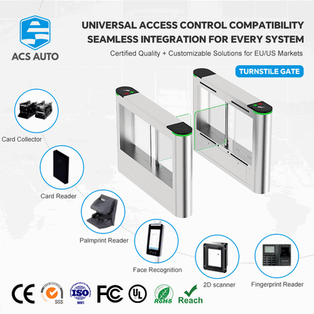 Mesin Swing Gate Brushless Motor Anti Tailgating Akses Kontrol RFID Pembatas Masuk