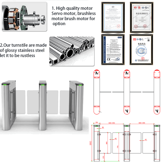 Anti-Collision RFID QR Code Swing Turnstile for Smart City Infrastructure Projects