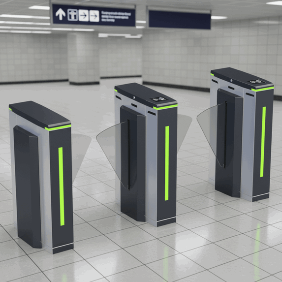 Flap Turnstile Heavy Duty Bandara Otomatis Pintu Pembatas Safe Closing Gate
