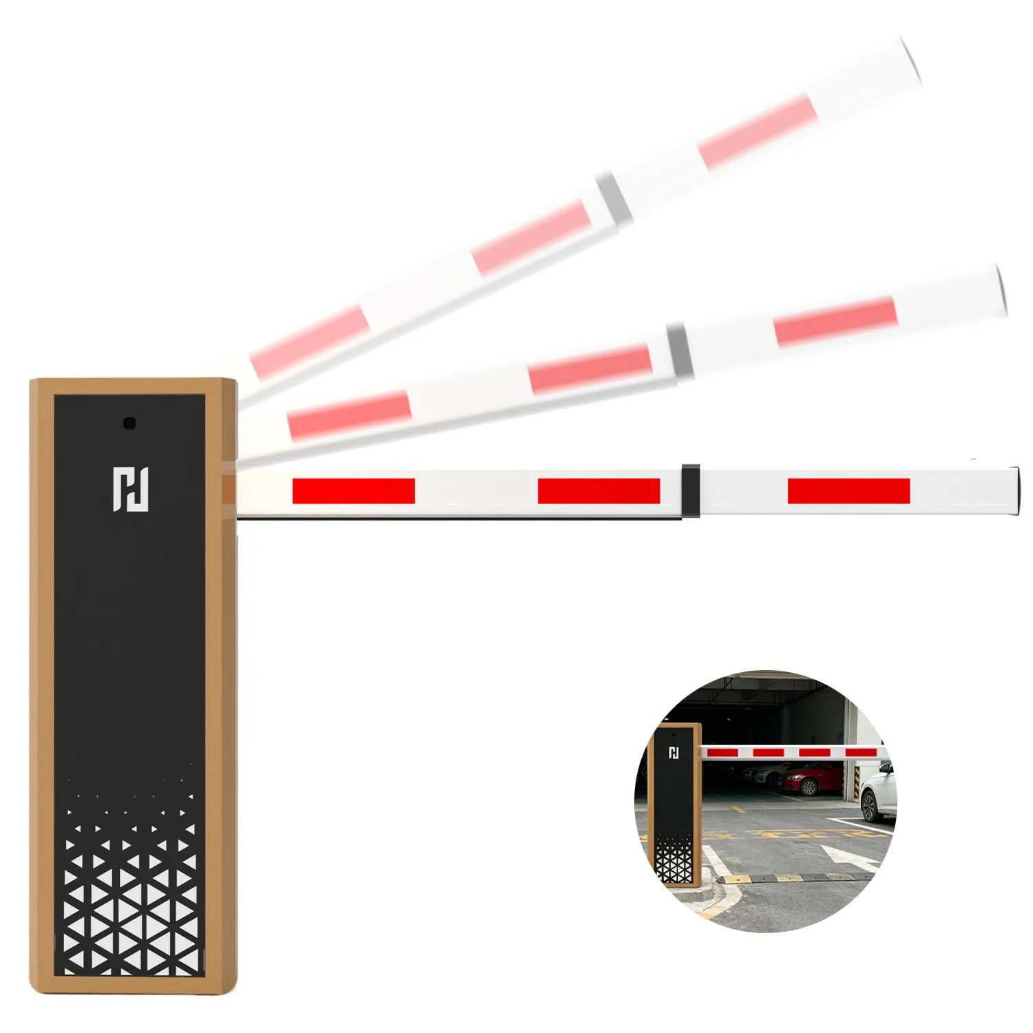 DC24V Smart Parking Lot Boom Gate with High-Visibility LED Indicator Arm