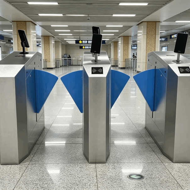Turnstile Manufacture Card Reader Flap Barrier Face Recognition System for Schools Offices Airport Security Gate