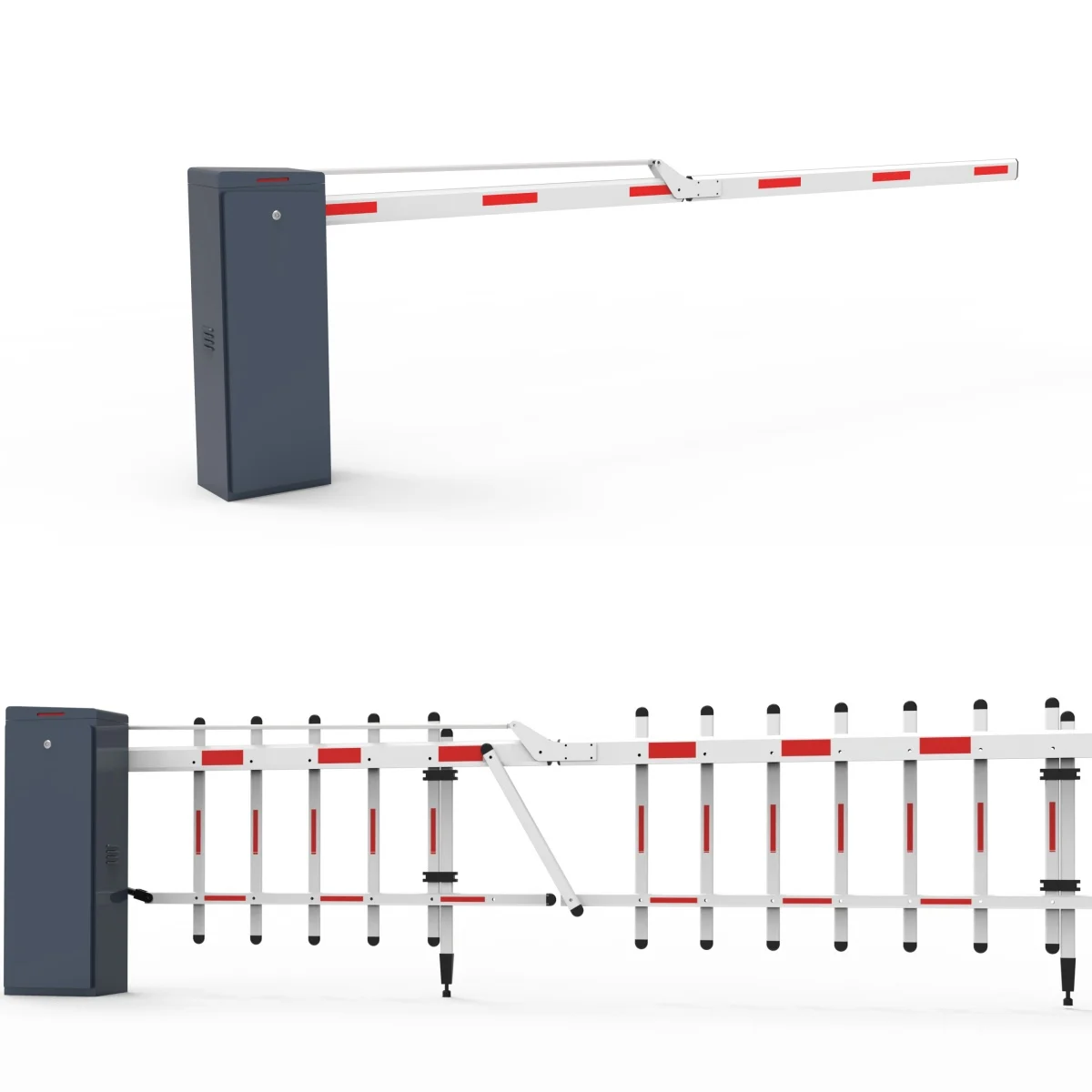 All-in-One LPR Parking Barrier System with Multi-Configuration Boom Arms