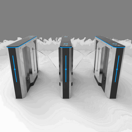 304 SS Flap Barrier Gate RFID Fingerprint Corporate Office Pintu Flap Otomatis