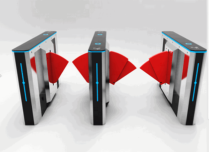 304 Stainless Steel Flap Barrier Gate with RFID & Fingerprint for Corporate Offices