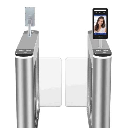 Facial Identification Attendance Swing Gate for Modern Office Building Entrance