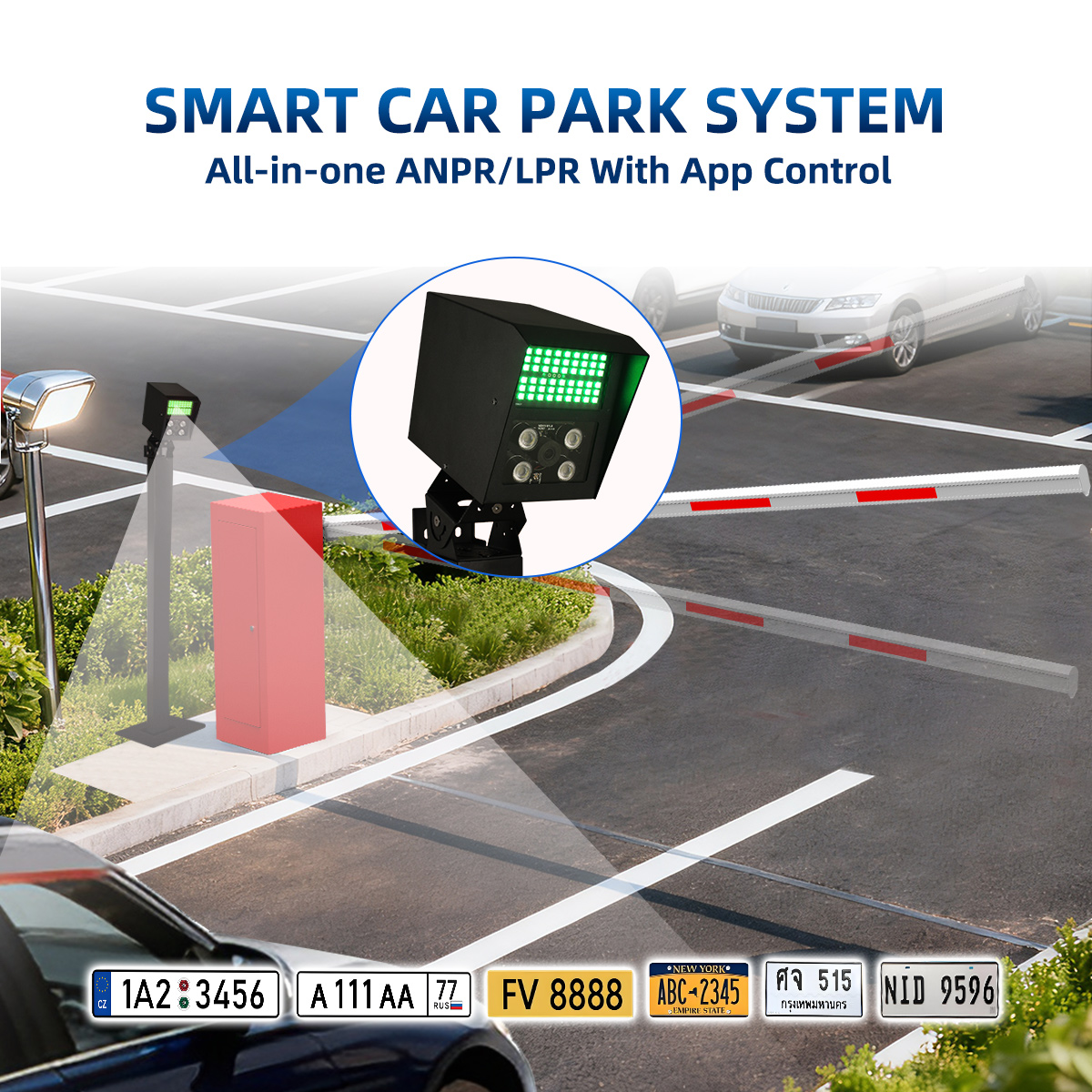 Mesin Pagar Tertanam Tiang In-Post Sliding Gate Integrasi Kamera LPR ANPR