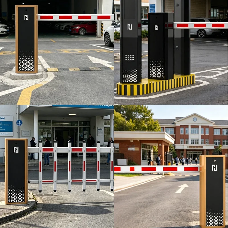 110V AC Remote-Controlled Boom Barrier with Manual Override for Parking Traffic