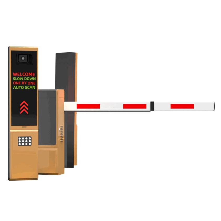 Automatic Parking Access Barrier with Folding Fence Arm and LED Status Display