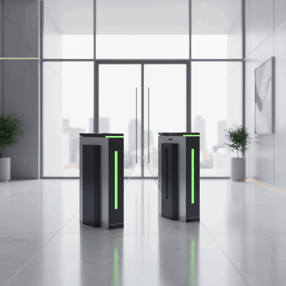 Wing Turnstile Touchless Otomatis Mesin Pembatas Akses Kartu IC Motorized Gate