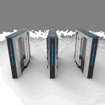 304 Stainless Steel Flap Barrier Gate with RFID & Fingerprint for Corporate Offices