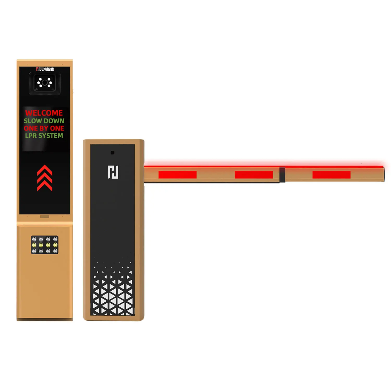 Unmanned Garage LPR Terminal with Integrated 4-Line LED Information Display